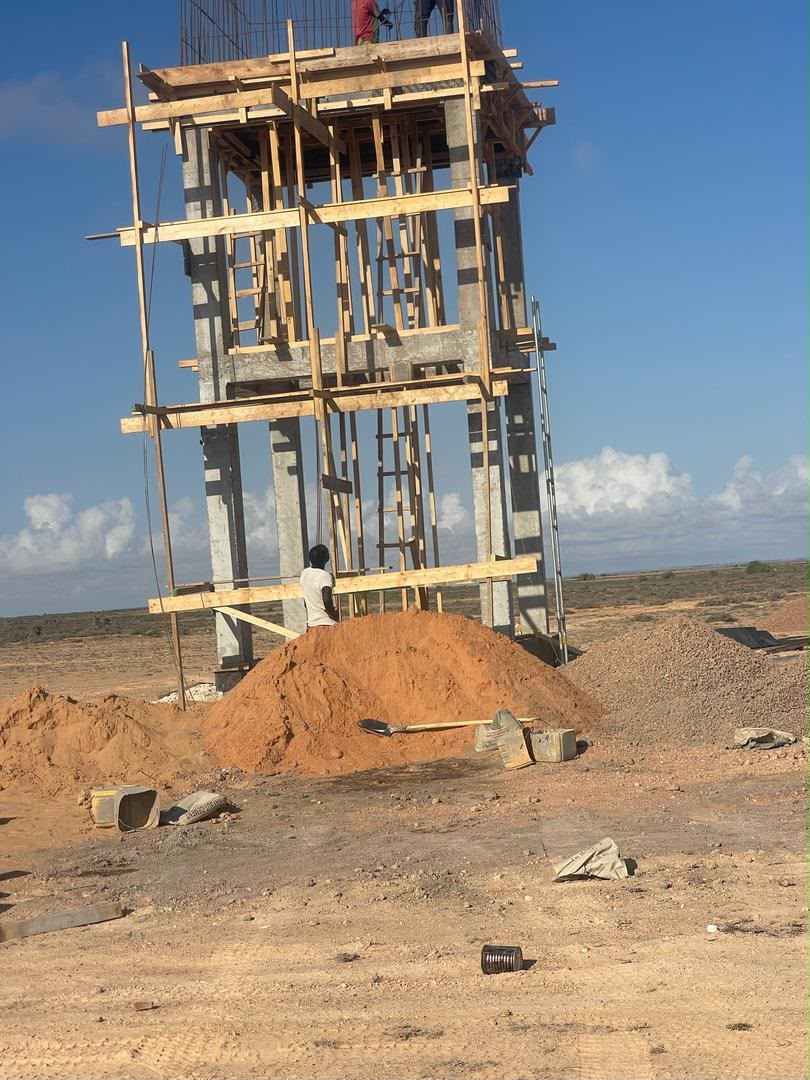 Water tower under construction